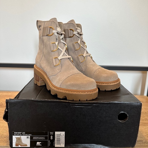 Sorel Shoes - SOREL Joan Now Lace, Omega Taupe, Size 8